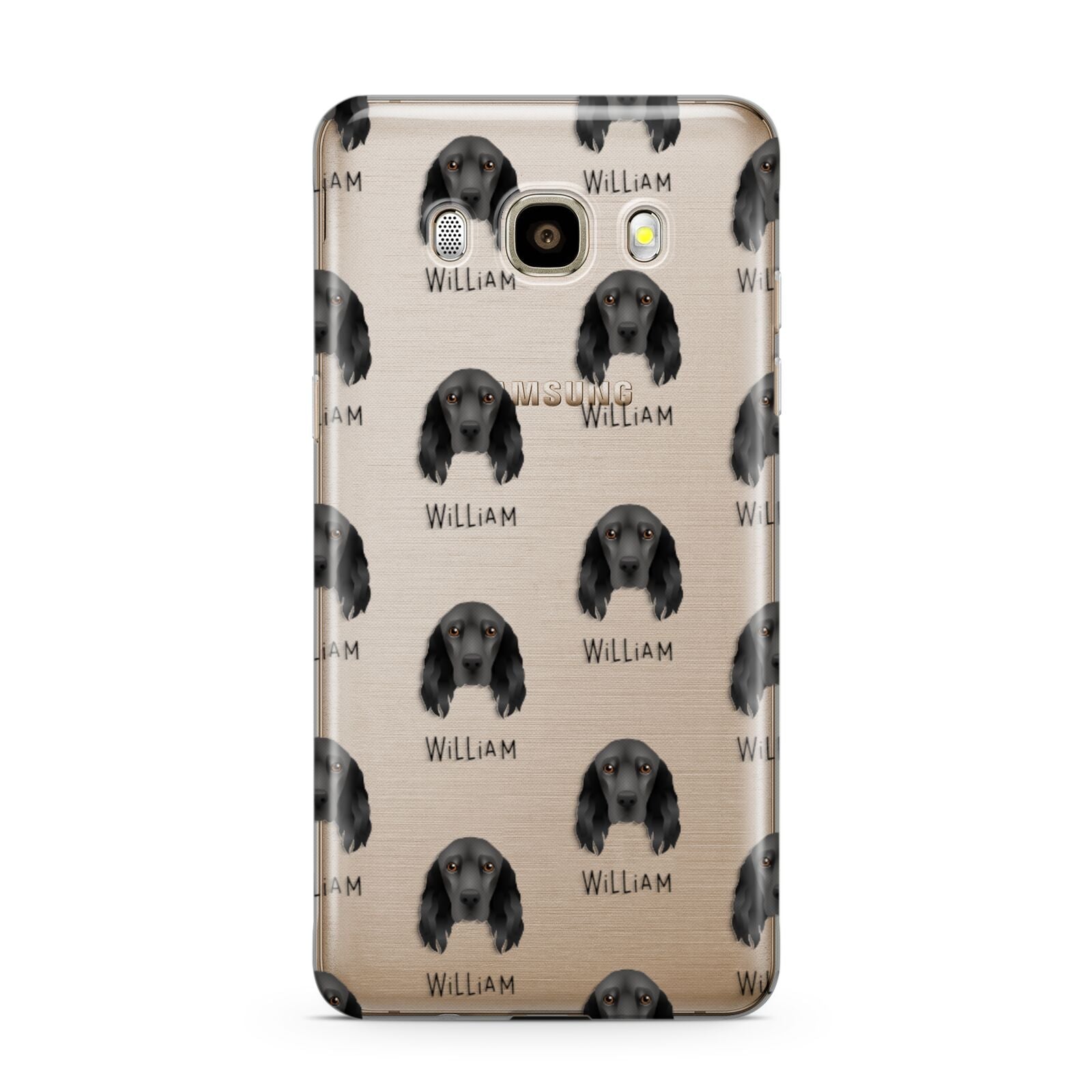 Field Spaniel Icon with Name Samsung Galaxy J7 2016 Case on gold phone