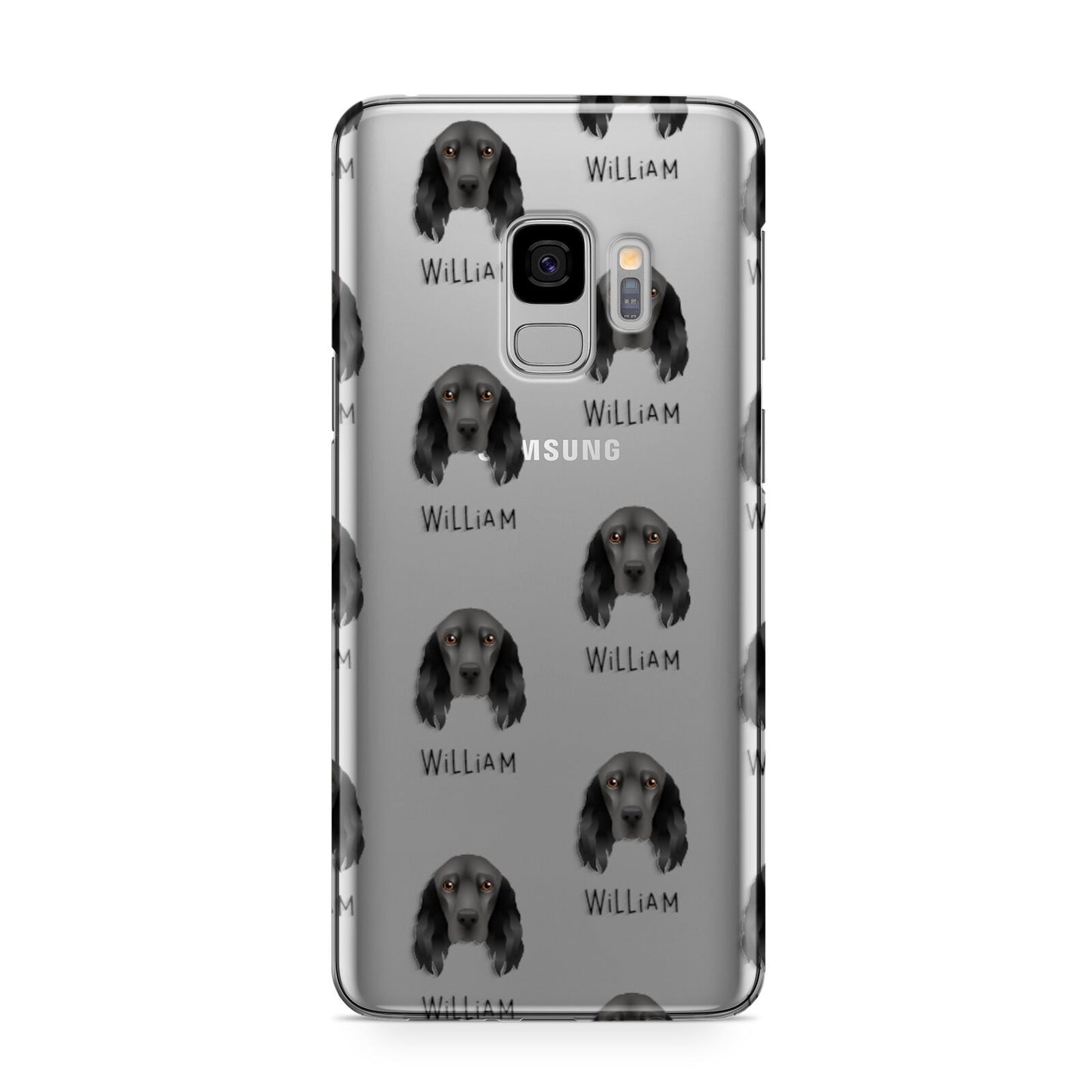 Field Spaniel Icon with Name Samsung Galaxy S9 Case