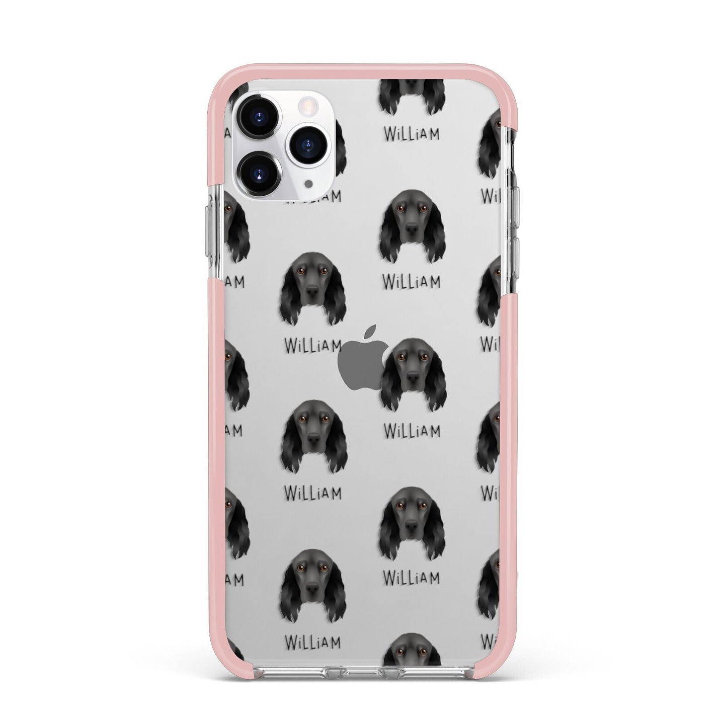 Field Spaniel Icon with Name iPhone 11 Pro Max Impact Pink Edge Case