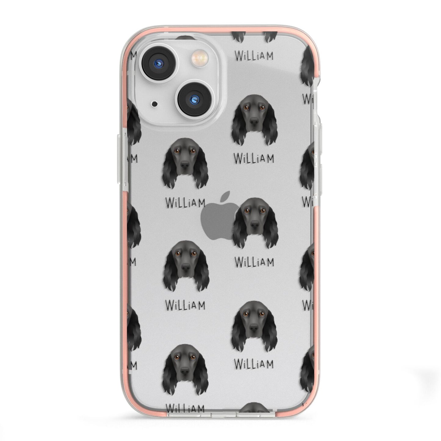 Field Spaniel Icon with Name iPhone 13 Mini TPU Impact Case with Pink Edges