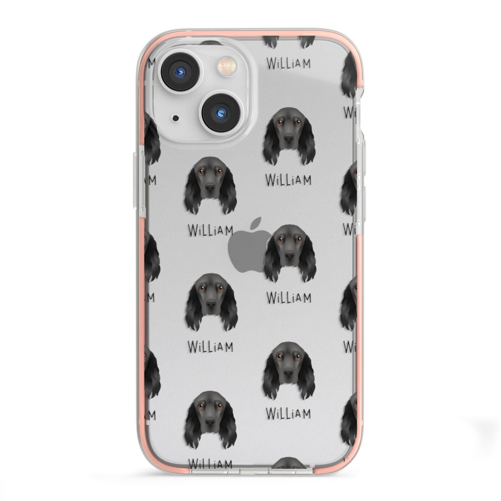 Field Spaniel Icon with Name iPhone 13 Mini TPU Impact Case with Pink Edges