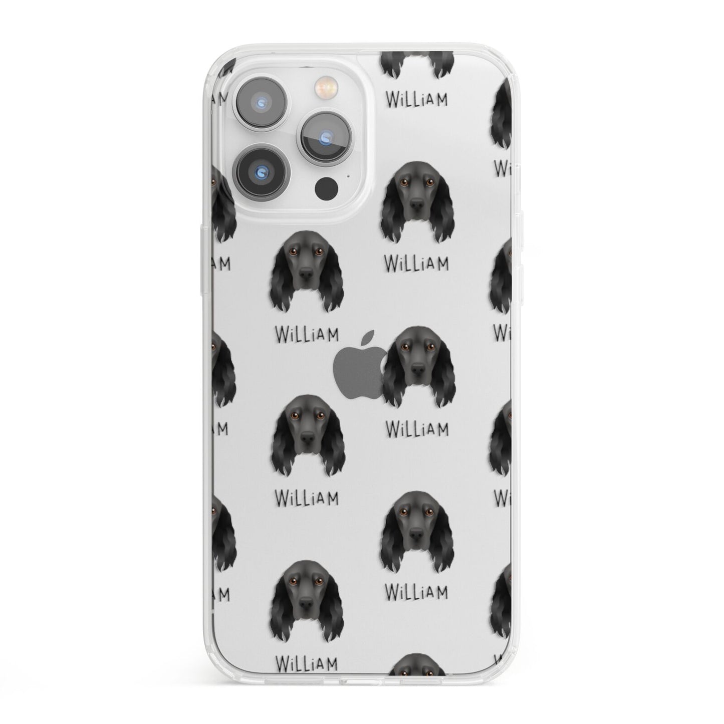 Field Spaniel Icon with Name iPhone 13 Pro Max Clear Bumper Case
