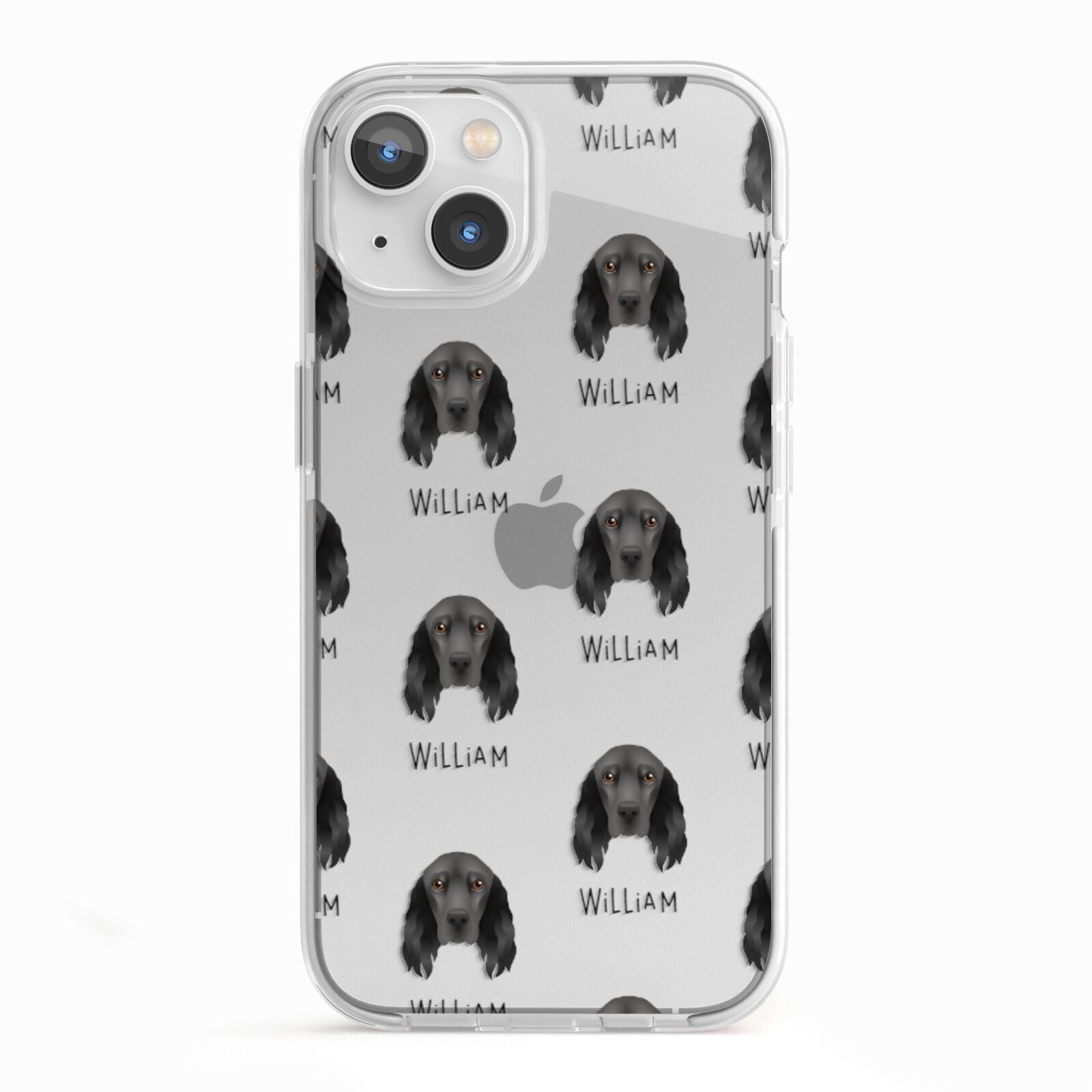 Field Spaniel Icon with Name iPhone 13 TPU Impact Case with White Edges
