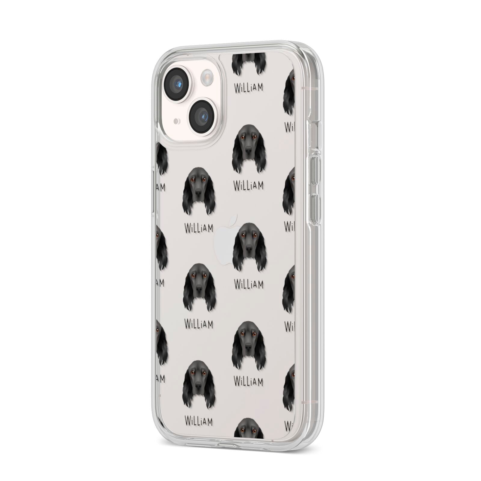 Field Spaniel Icon with Name iPhone 14 Clear Tough Case Starlight Angled Image