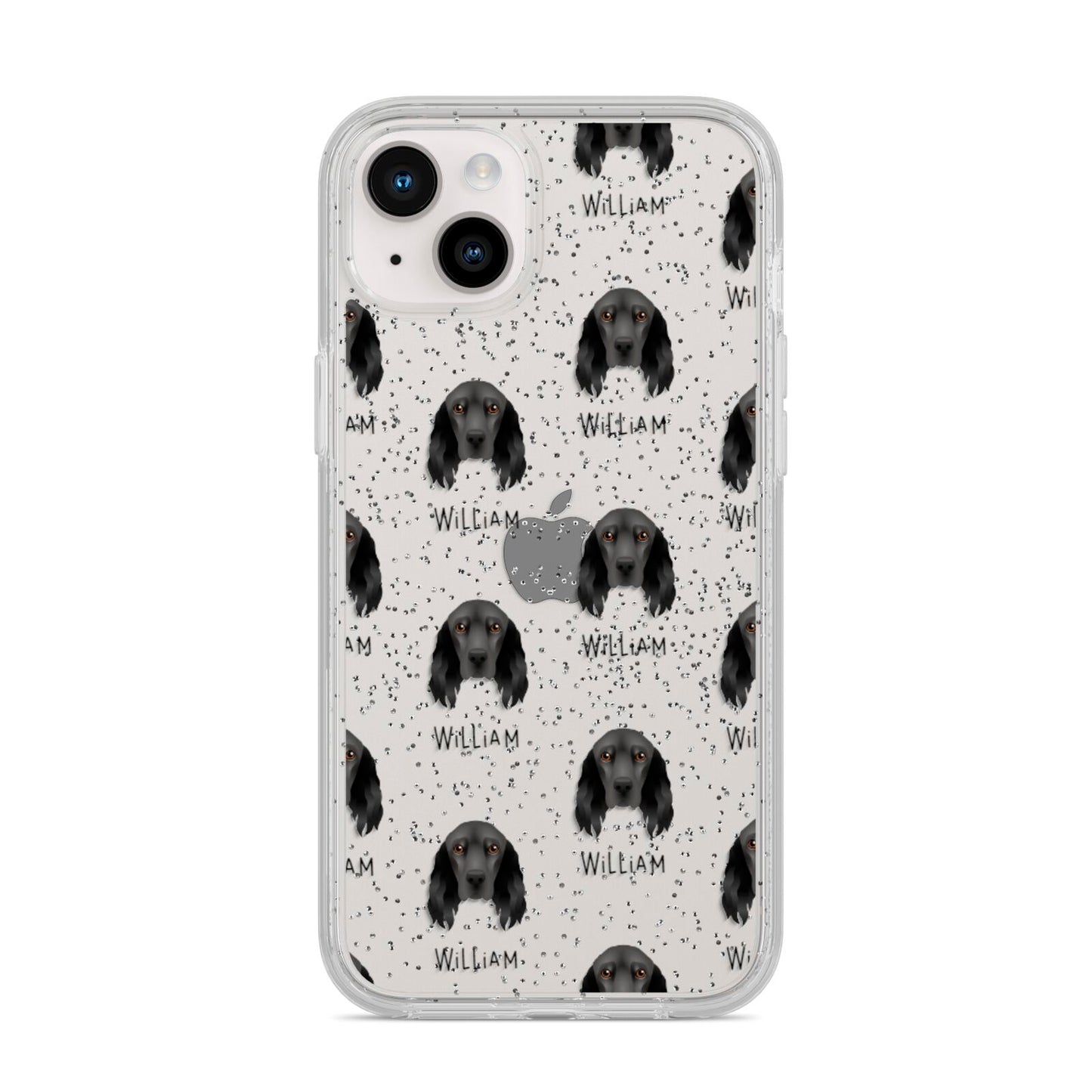 Field Spaniel Icon with Name iPhone 14 Plus Glitter Tough Case Starlight