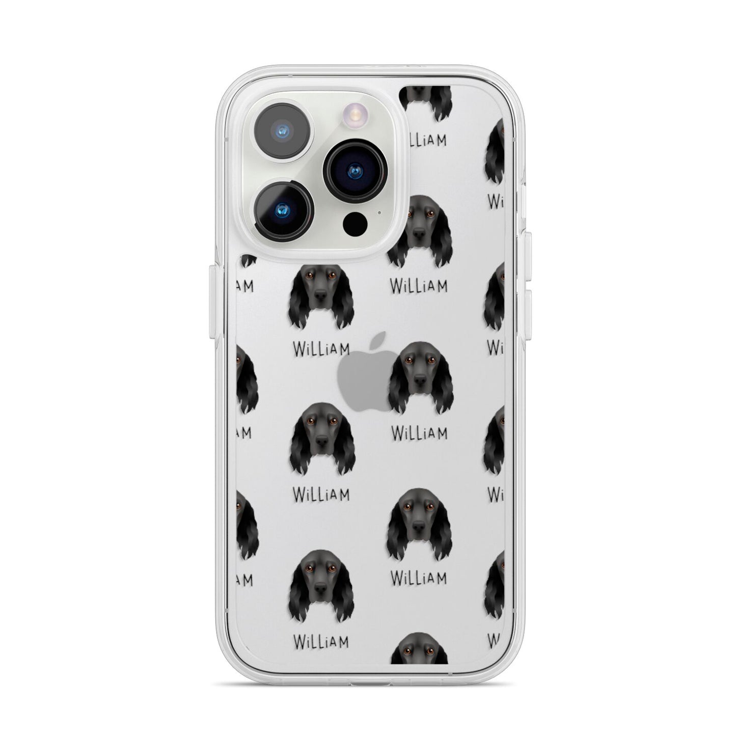 Field Spaniel Icon with Name iPhone 14 Pro Clear Tough Case Silver
