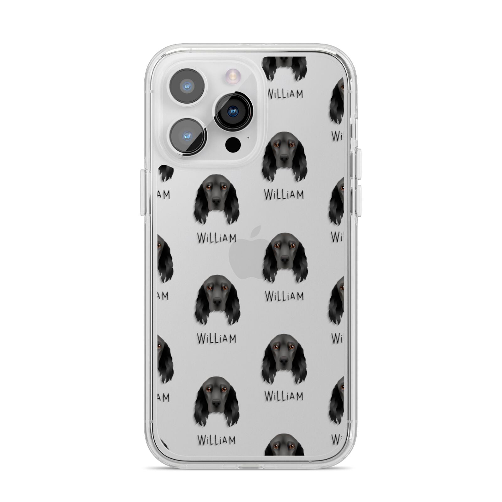Field Spaniel Icon with Name iPhone 14 Pro Max Clear Tough Case Silver