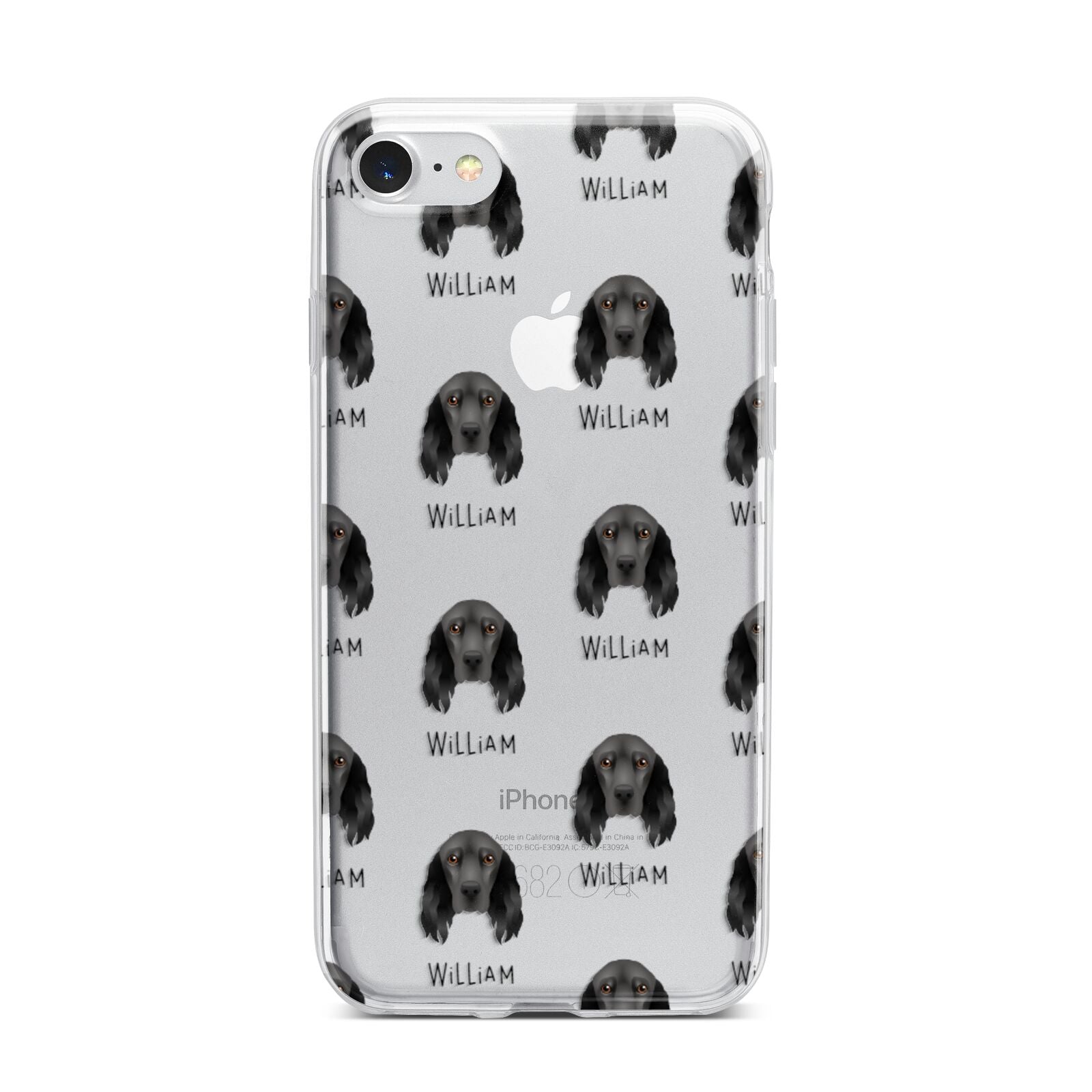 Field Spaniel Icon with Name iPhone 7 Bumper Case on Silver iPhone