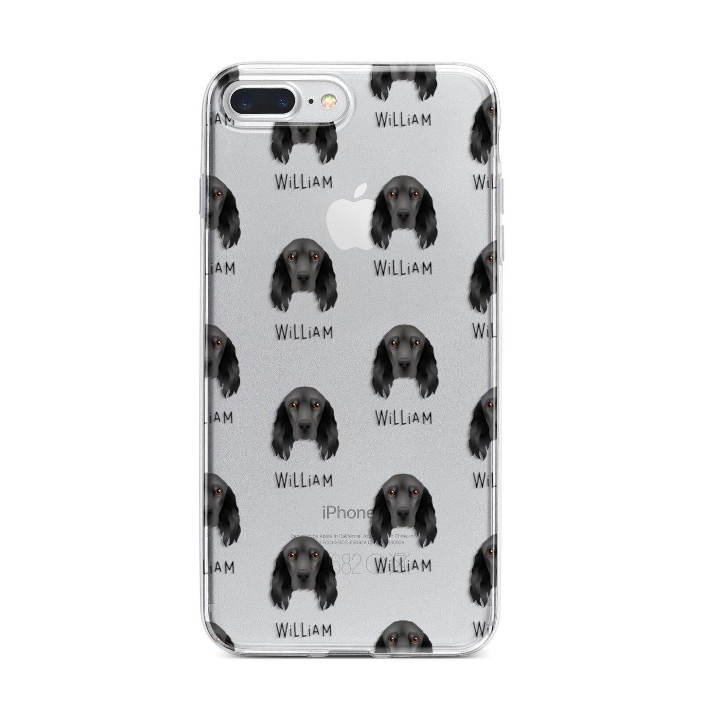 Field Spaniel Icon with Name iPhone 7 Plus Bumper Case on Silver iPhone