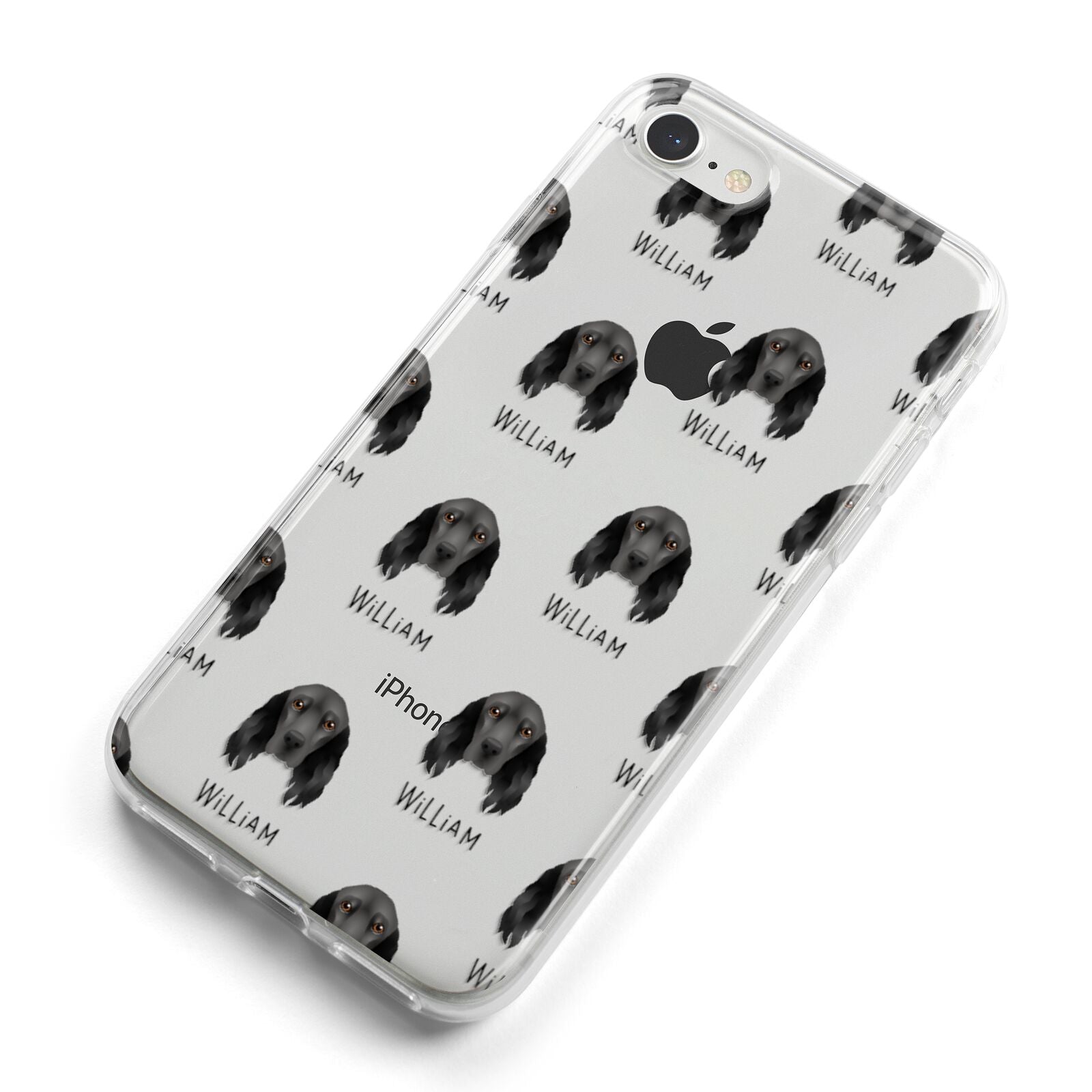 Field Spaniel Icon with Name iPhone 8 Bumper Case on Silver iPhone Alternative Image