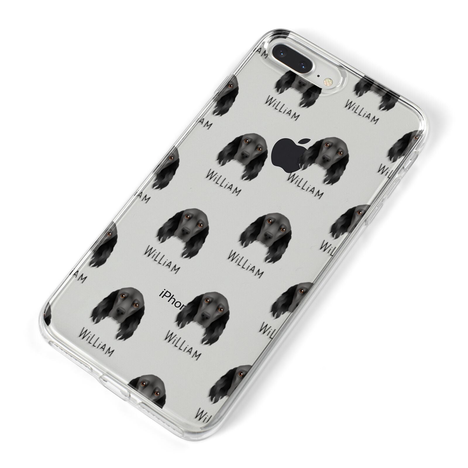 Field Spaniel Icon with Name iPhone 8 Plus Bumper Case on Silver iPhone Alternative Image