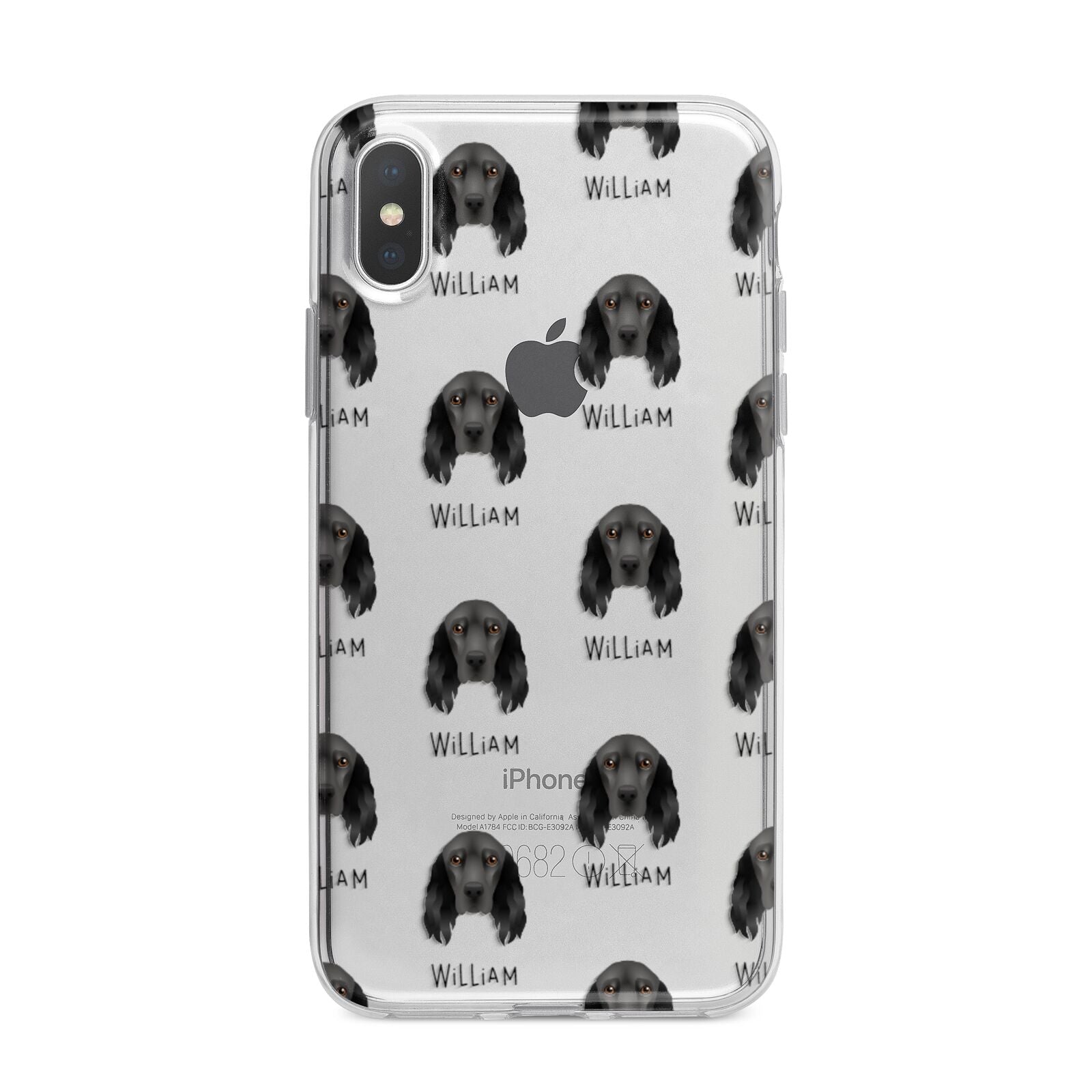 Field Spaniel Icon with Name iPhone X Bumper Case on Silver iPhone Alternative Image 1