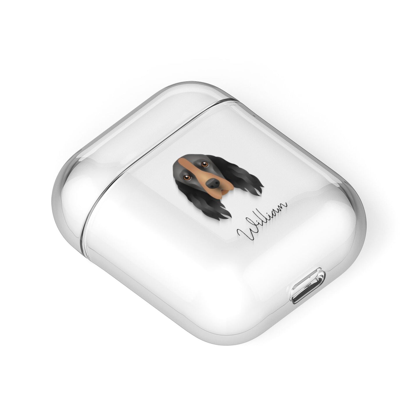 Field Spaniel Personalised AirPods Case Laid Flat