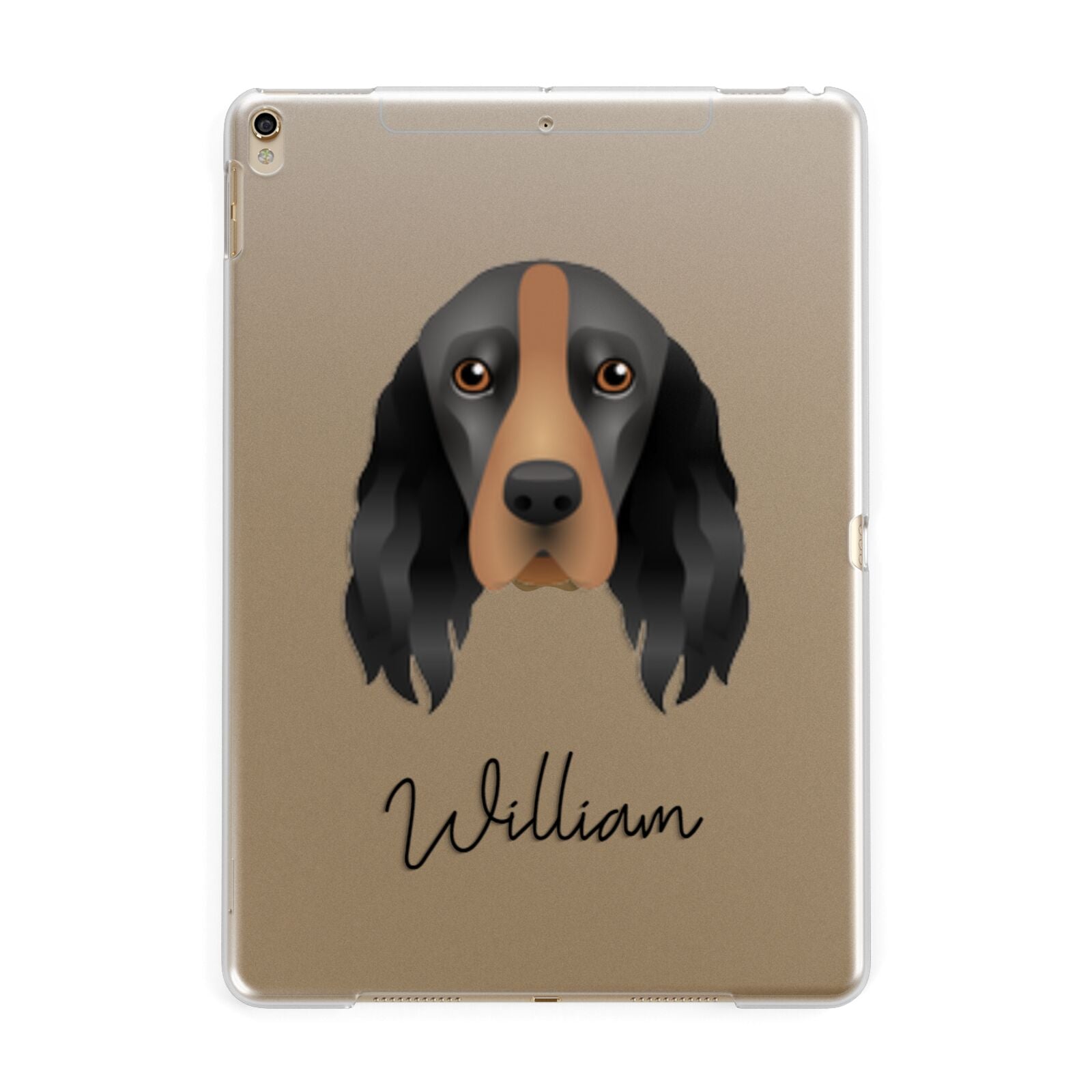 Field Spaniel Personalised Apple iPad Gold Case