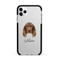 Field Spaniel Personalised Apple iPhone 11 Pro Max in Silver with Black Impact Case