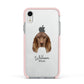 Field Spaniel Personalised Apple iPhone XR Impact Case Pink Edge on Silver Phone