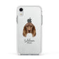 Field Spaniel Personalised Apple iPhone XR Impact Case White Edge on Silver Phone
