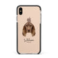 Field Spaniel Personalised Apple iPhone Xs Max Impact Case Black Edge on Gold Phone