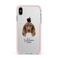 Field Spaniel Personalised Apple iPhone Xs Max Impact Case Pink Edge on Silver Phone