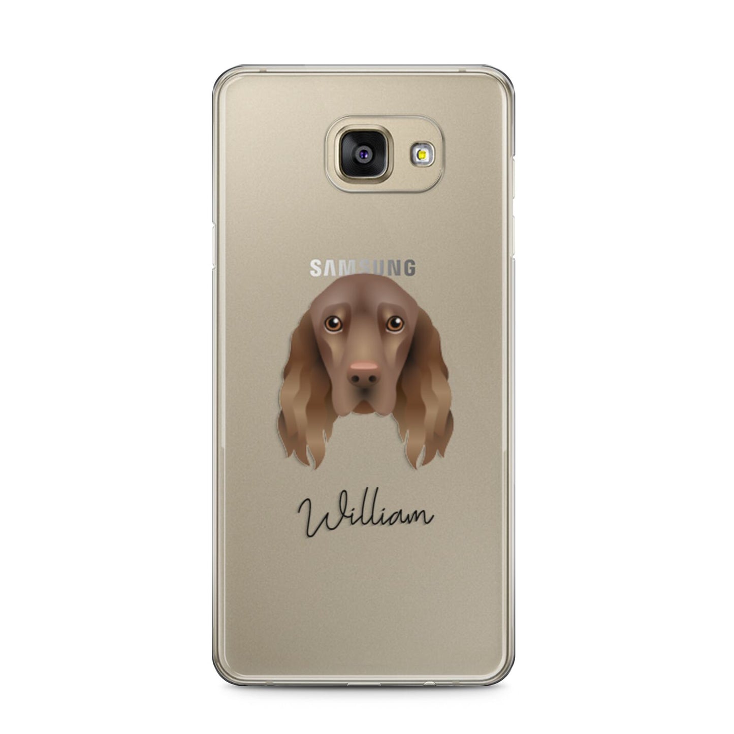 Field Spaniel Personalised Samsung Galaxy A5 2016 Case on gold phone