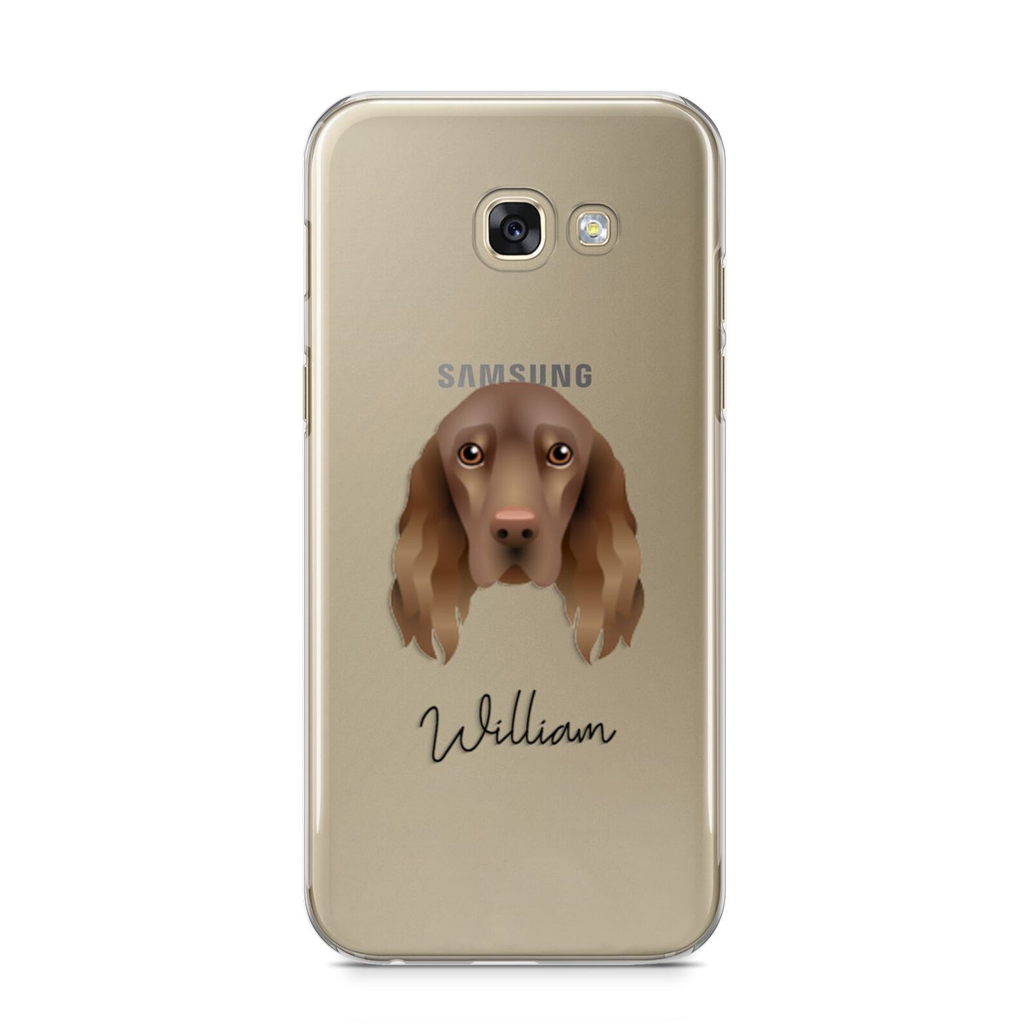 Field Spaniel Personalised Samsung Galaxy A5 2017 Case on gold phone