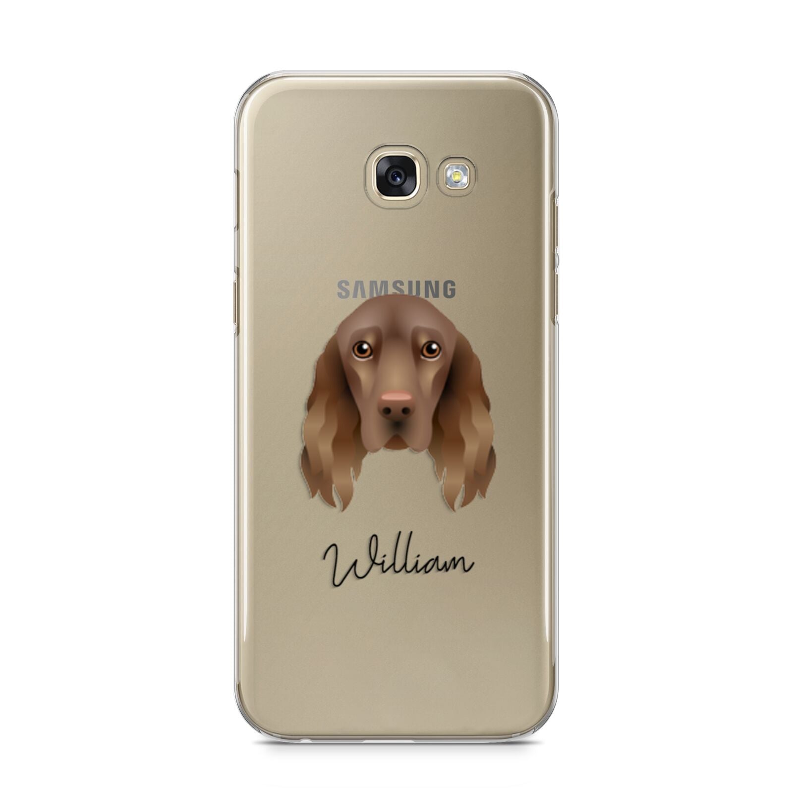 Field Spaniel Personalised Samsung Galaxy A5 2017 Case on gold phone