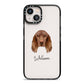 Field Spaniel Personalised iPhone 13 Black Impact Case on Silver phone
