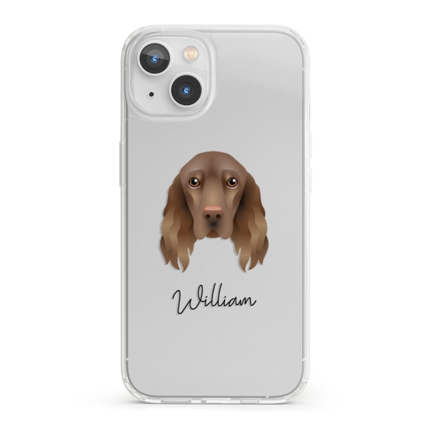 Field Spaniel Personalised iPhone 13 Clear Bumper Case