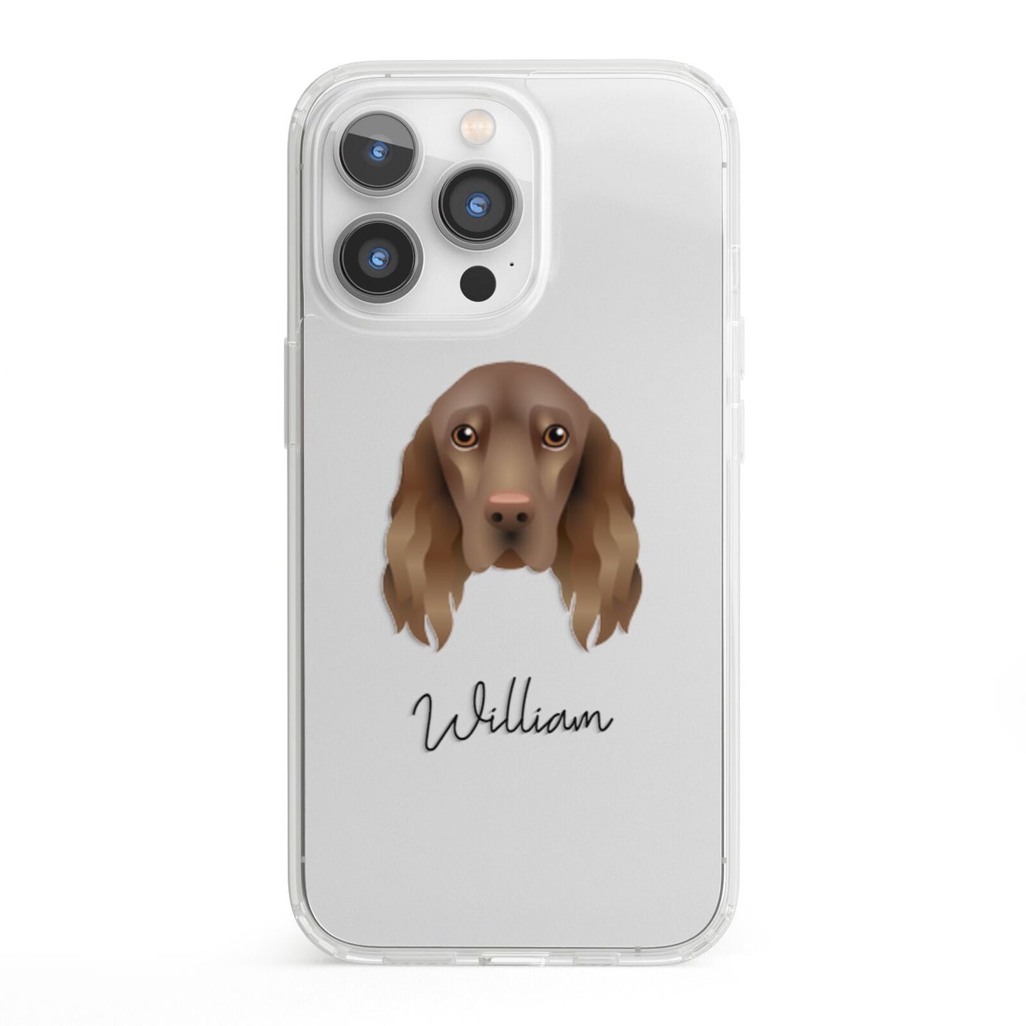 Field Spaniel Personalised iPhone 13 Pro Clear Bumper Case