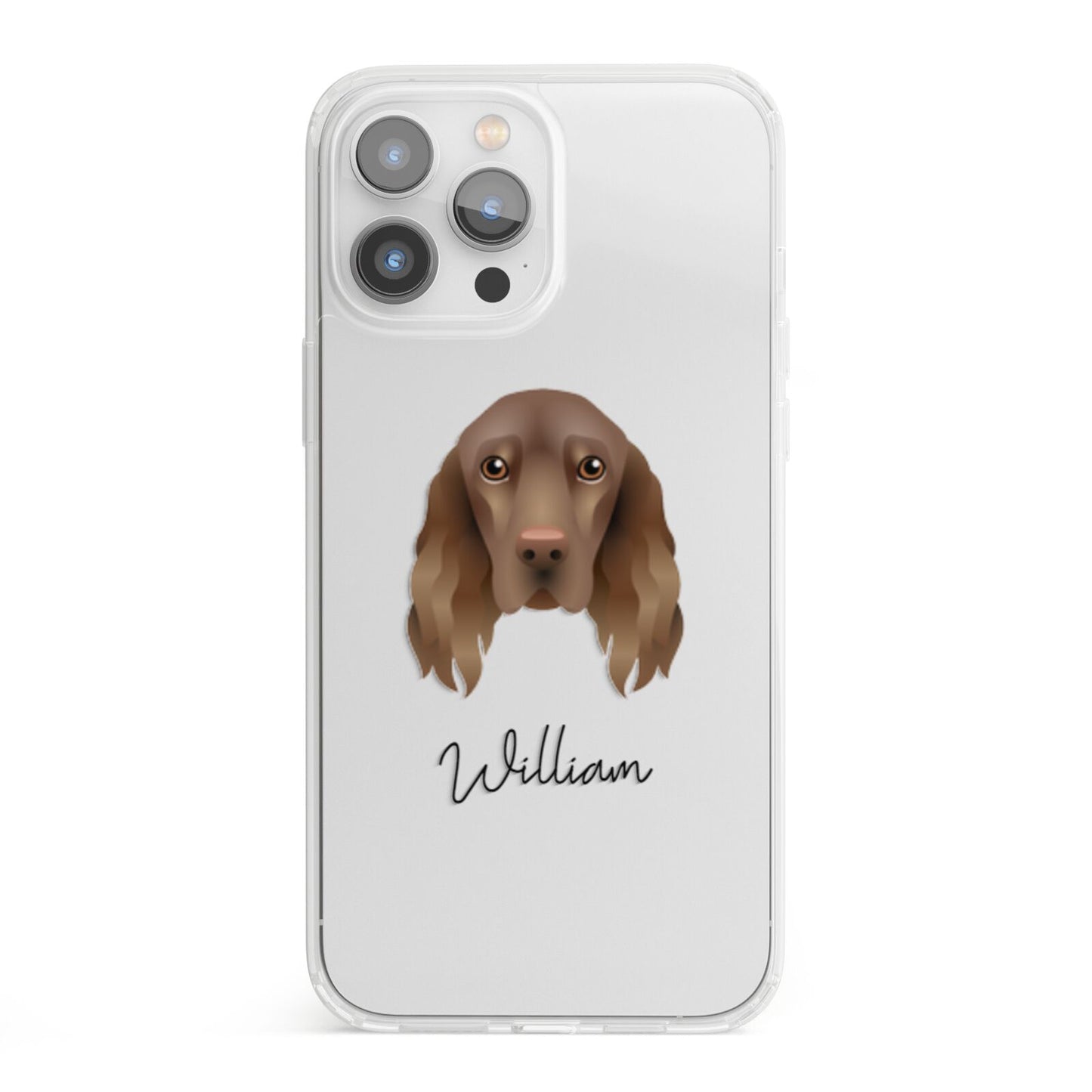Field Spaniel Personalised iPhone 13 Pro Max Clear Bumper Case