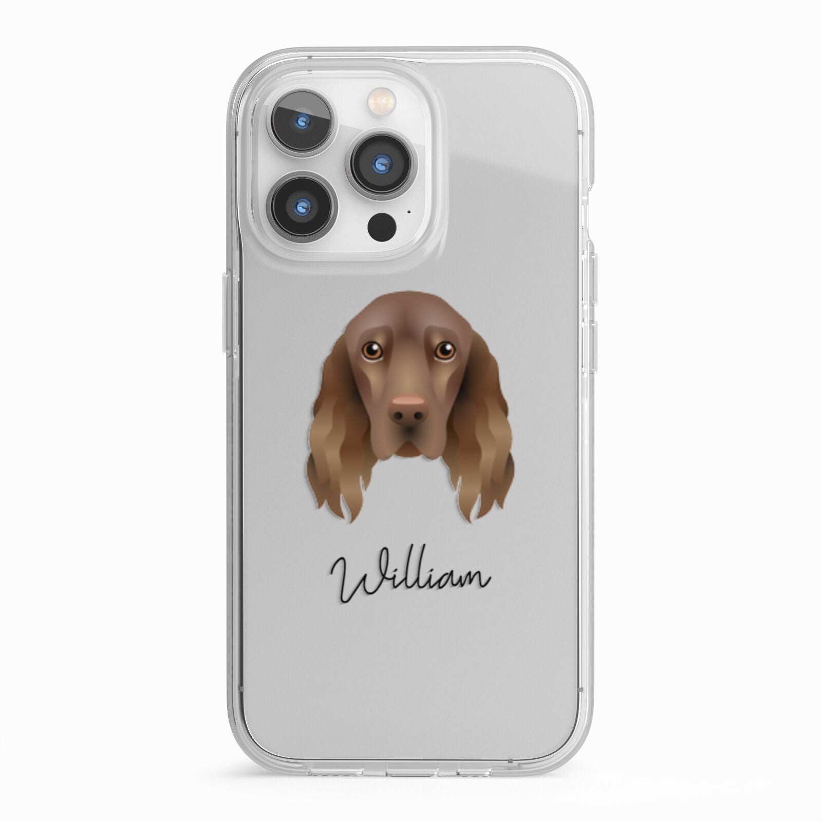 Field Spaniel Personalised iPhone 13 Pro TPU Impact Case with White Edges