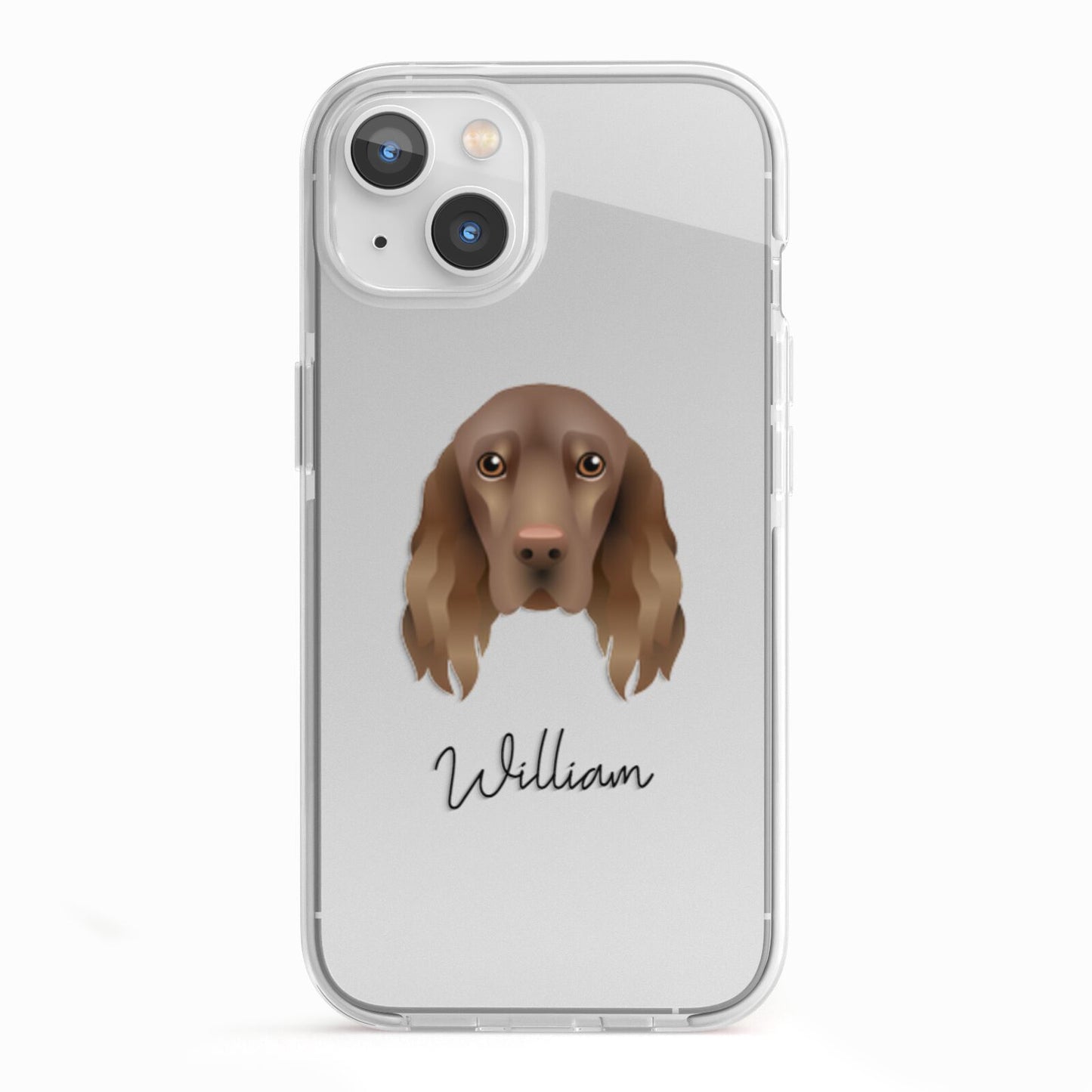 Field Spaniel Personalised iPhone 13 TPU Impact Case with White Edges