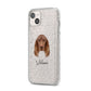 Field Spaniel Personalised iPhone 14 Plus Glitter Tough Case Starlight Angled Image