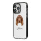 Field Spaniel Personalised iPhone 14 Pro Max Black Impact Case Side Angle on Silver phone
