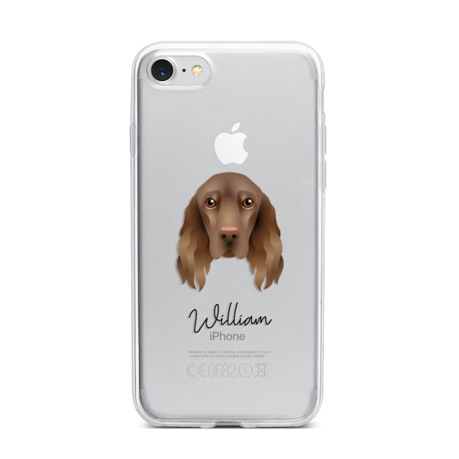 Field Spaniel Personalised iPhone 7 Bumper Case on Silver iPhone
