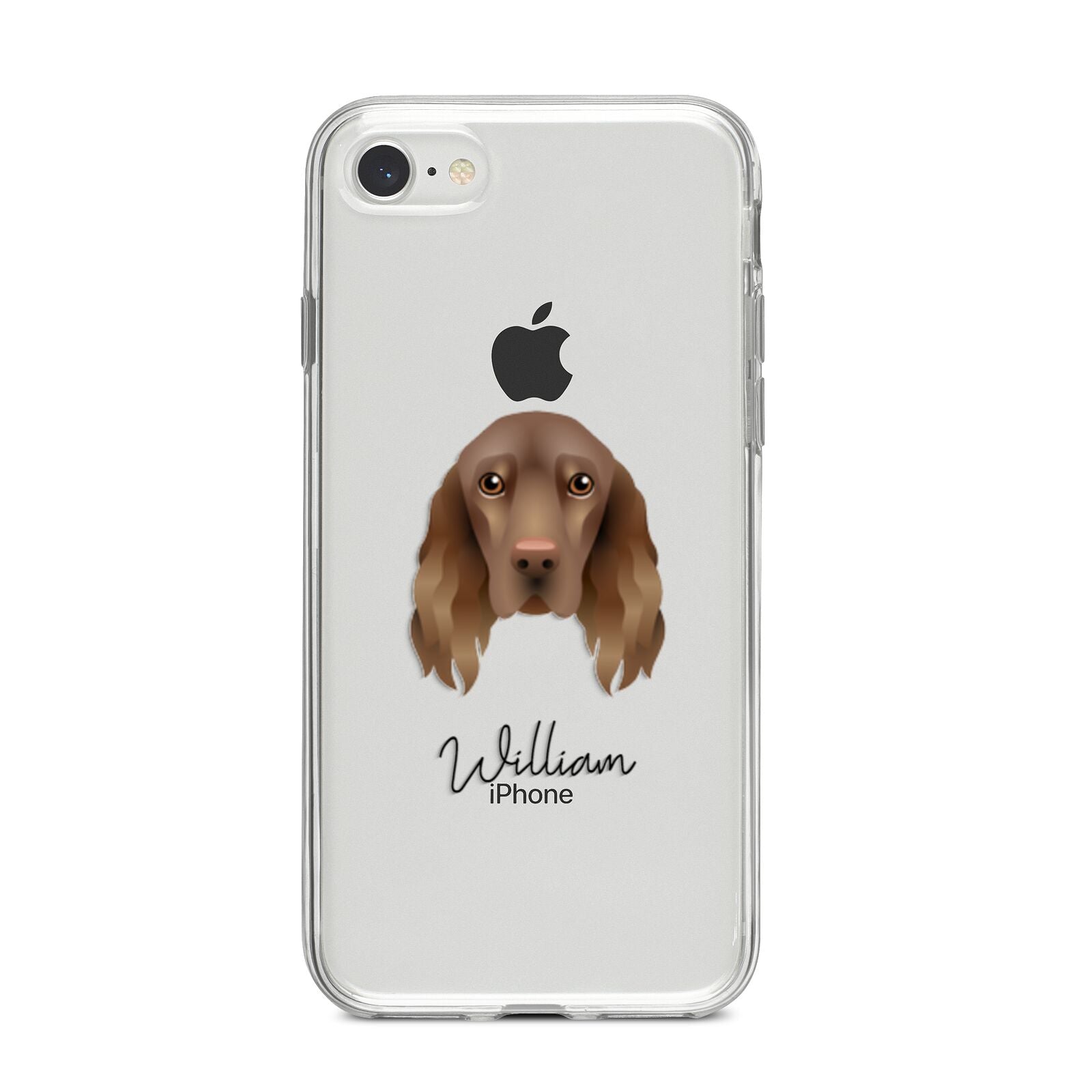 Field Spaniel Personalised iPhone 8 Bumper Case on Silver iPhone
