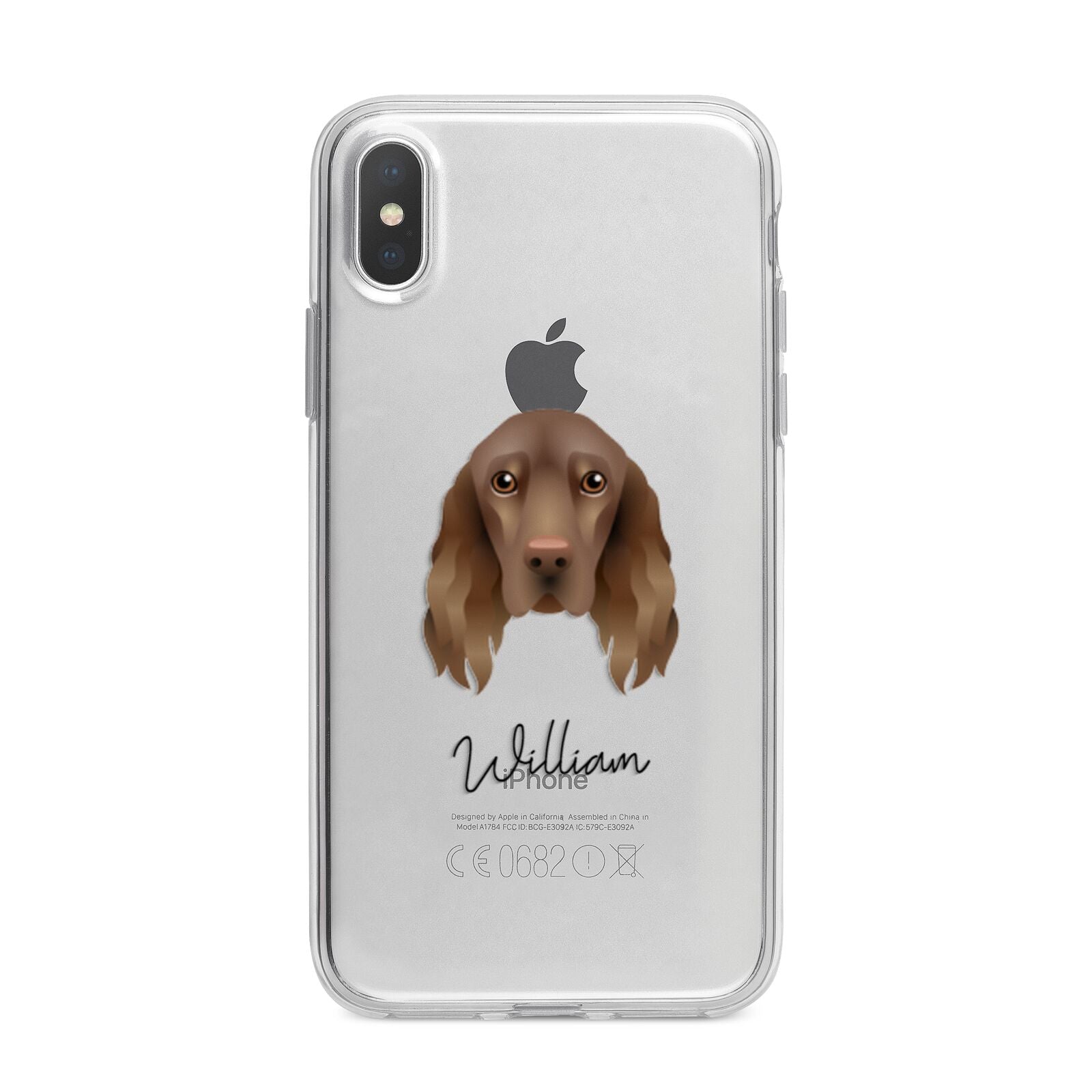 Field Spaniel Personalised iPhone X Bumper Case on Silver iPhone Alternative Image 1