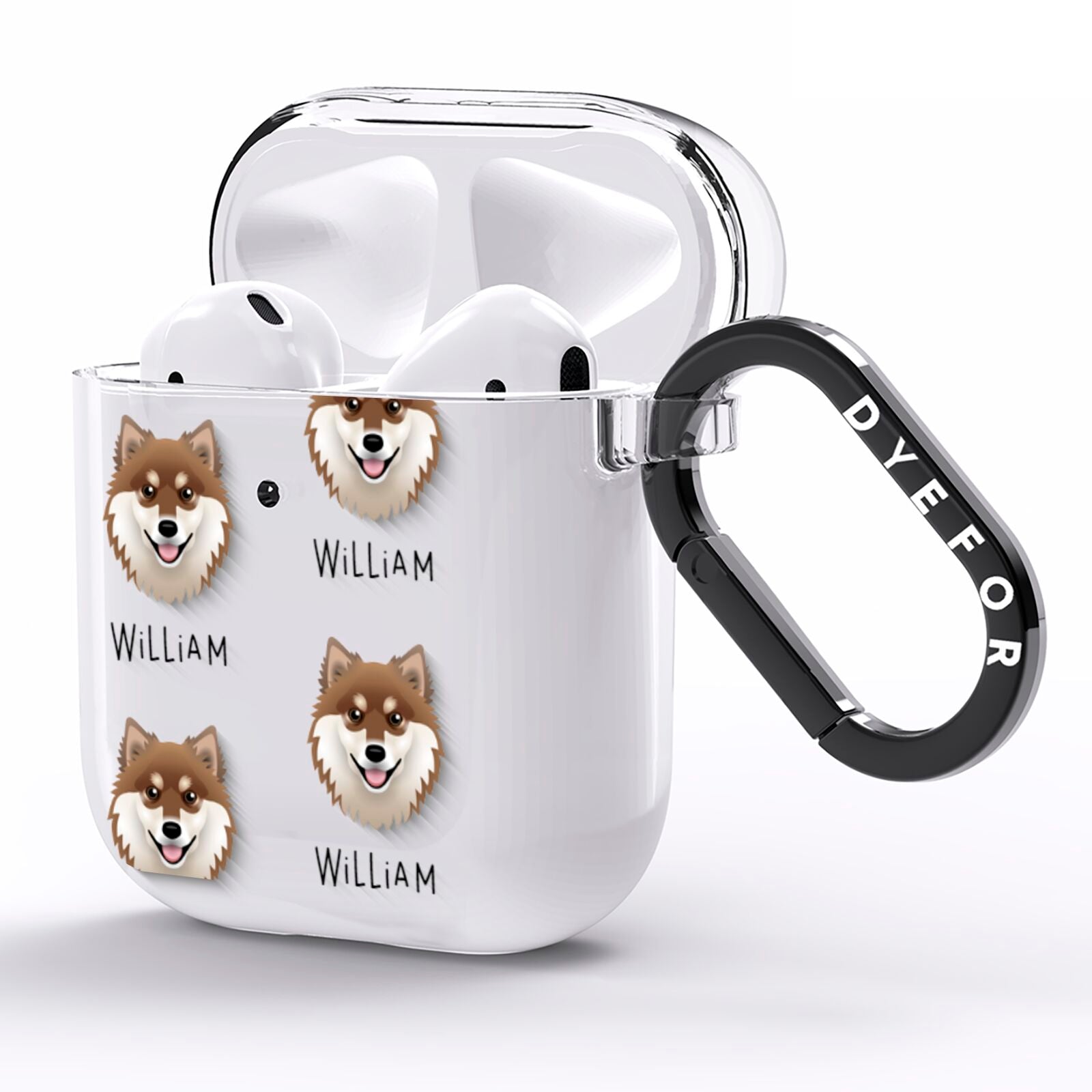 Finnish Lapphund Icon with Name AirPods Clear Case Side Image