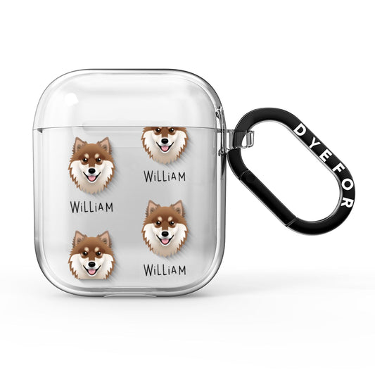 Finnish Lapphund Icon with Name AirPods Clear Case