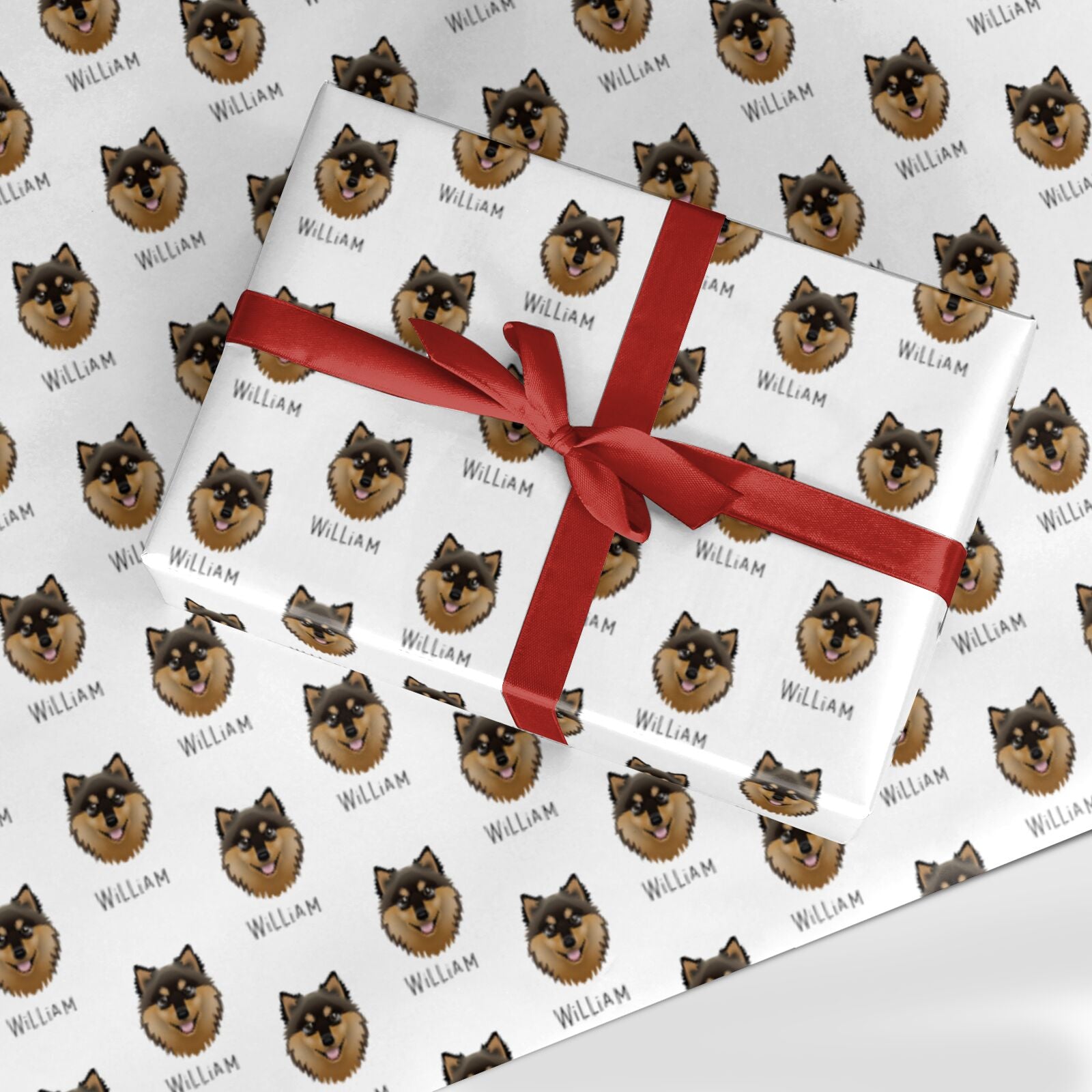 Finnish Lapphund Icon with Name Custom Wrapping Paper