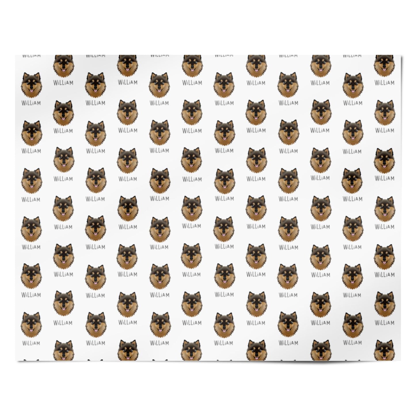 Finnish Lapphund Icon with Name Personalised Wrapping Paper Alternative