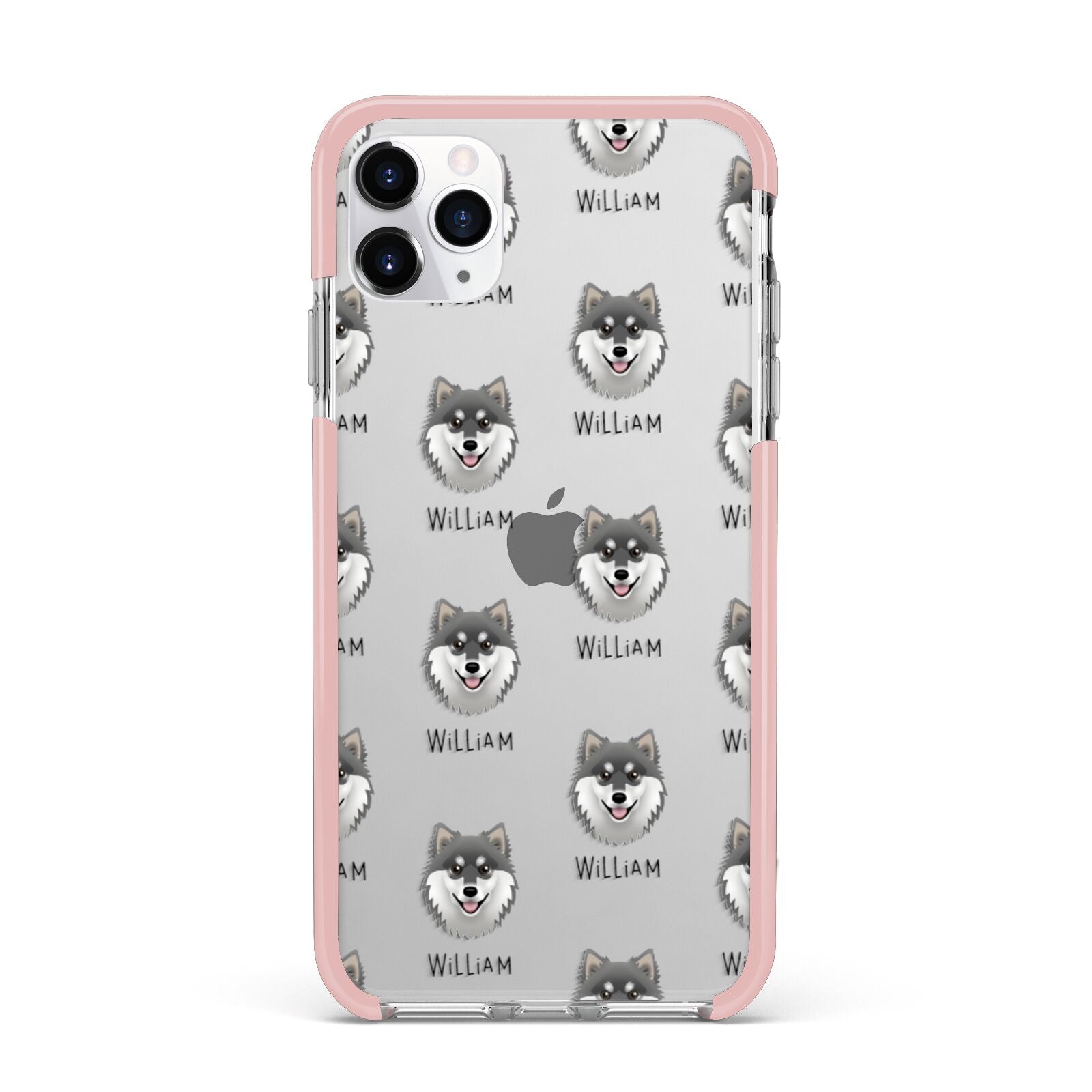 Finnish Lapphund Icon with Name iPhone 11 Pro Max Impact Pink Edge Case