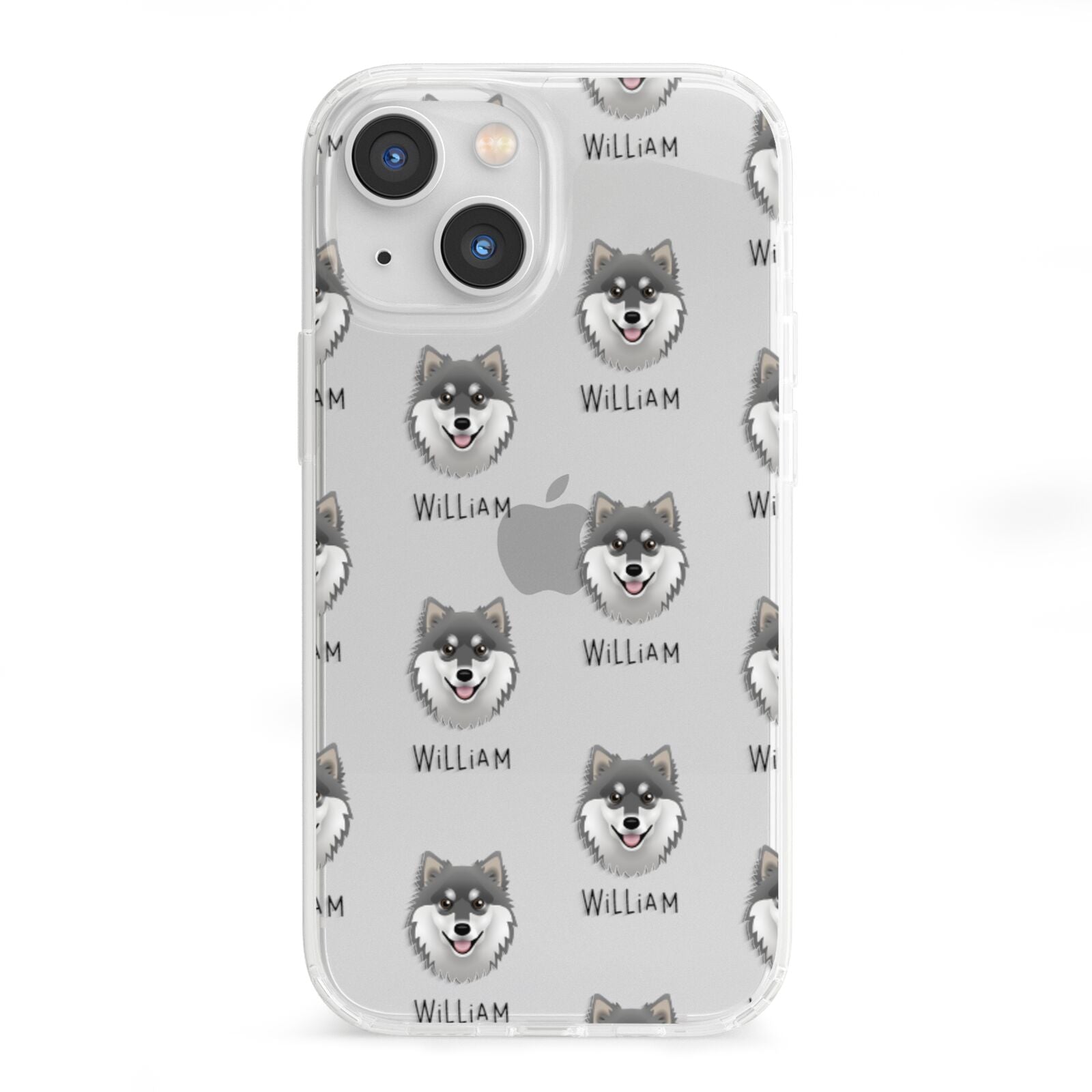 Finnish Lapphund Icon with Name iPhone 13 Mini Clear Bumper Case