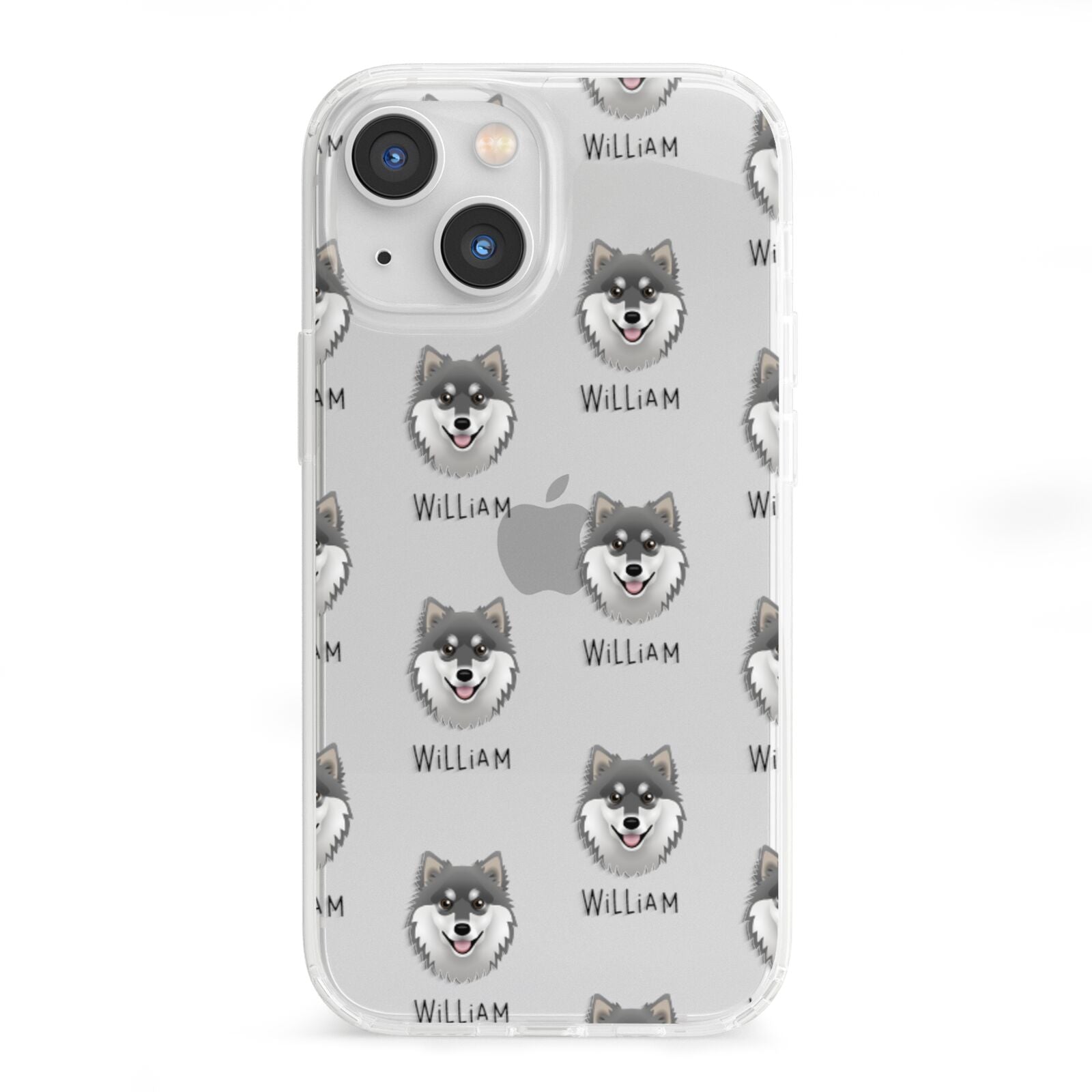 Finnish Lapphund Icon with Name iPhone 13 Mini Clear Bumper Case