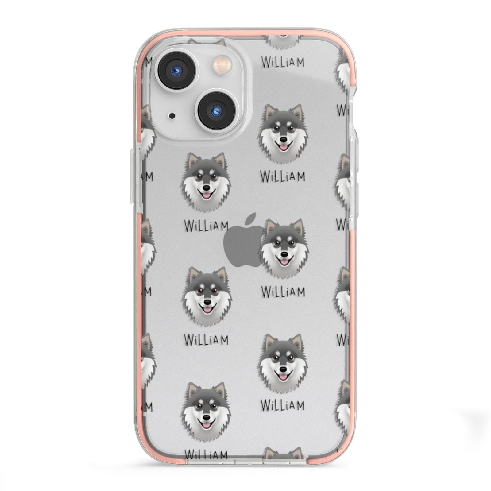 Finnish Lapphund Icon with Name iPhone 13 Mini TPU Impact Case with Pink Edges
