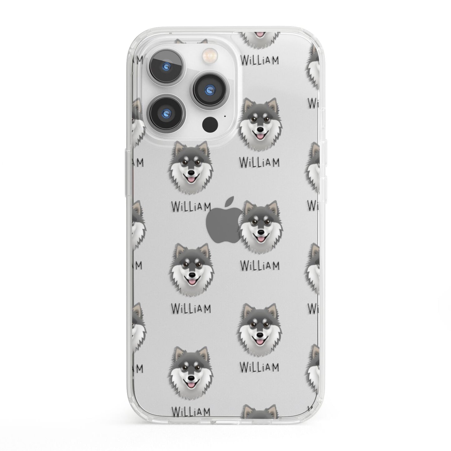 Finnish Lapphund Icon with Name iPhone 13 Pro Clear Bumper Case