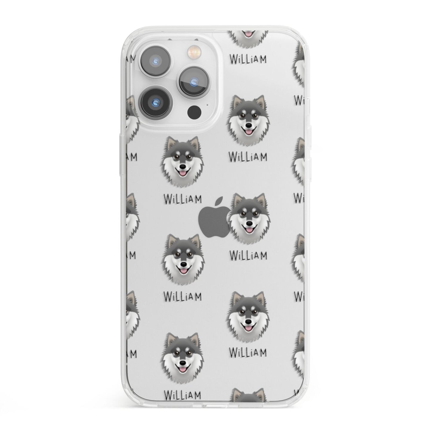 Finnish Lapphund Icon with Name iPhone 13 Pro Max Clear Bumper Case