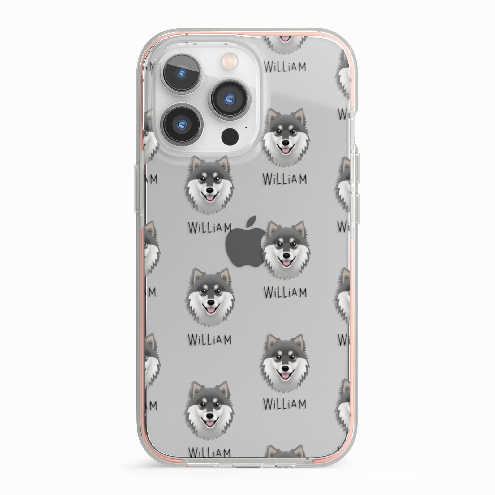 Finnish Lapphund Icon with Name iPhone 13 Pro TPU Impact Case with Pink Edges