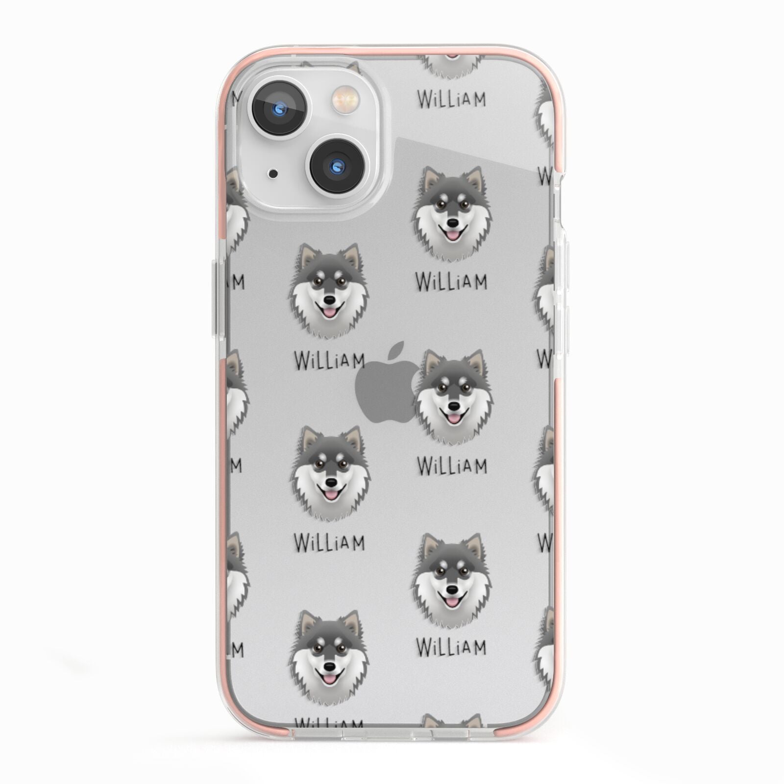 Finnish Lapphund Icon with Name iPhone 13 TPU Impact Case with Pink Edges
