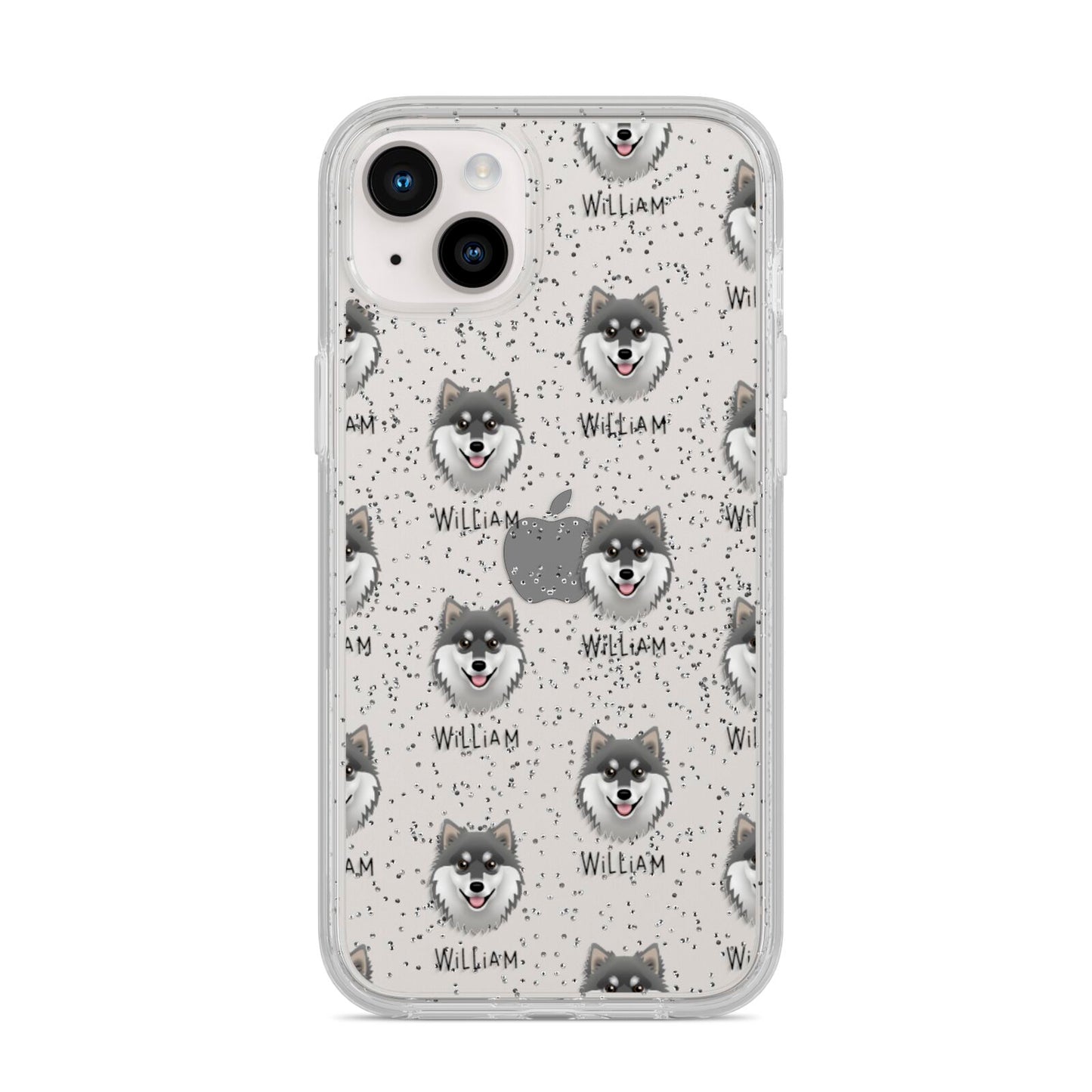 Finnish Lapphund Icon with Name iPhone 14 Plus Glitter Tough Case Starlight
